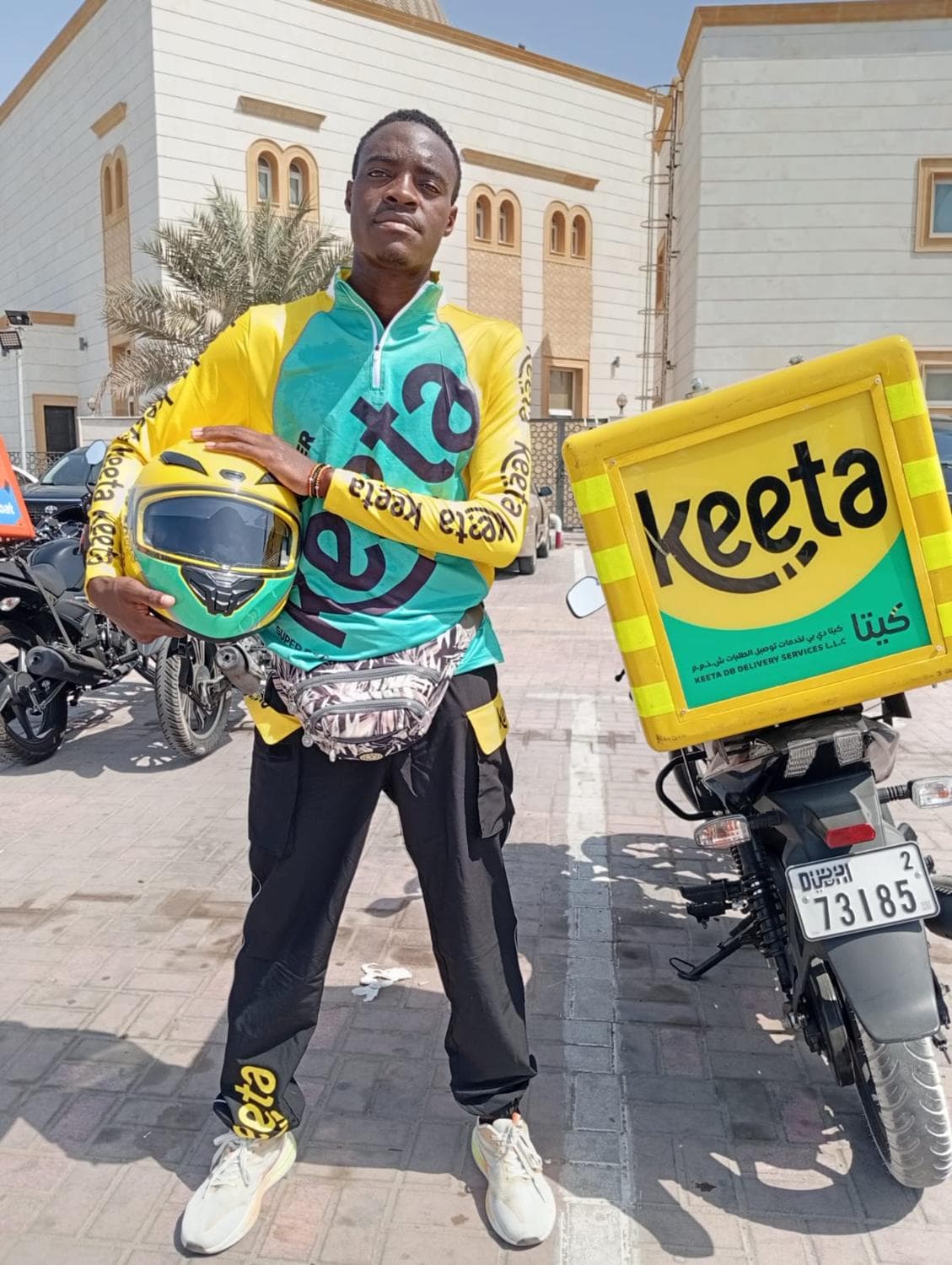 A Nysaa rider on the road for Keeta in Dubai